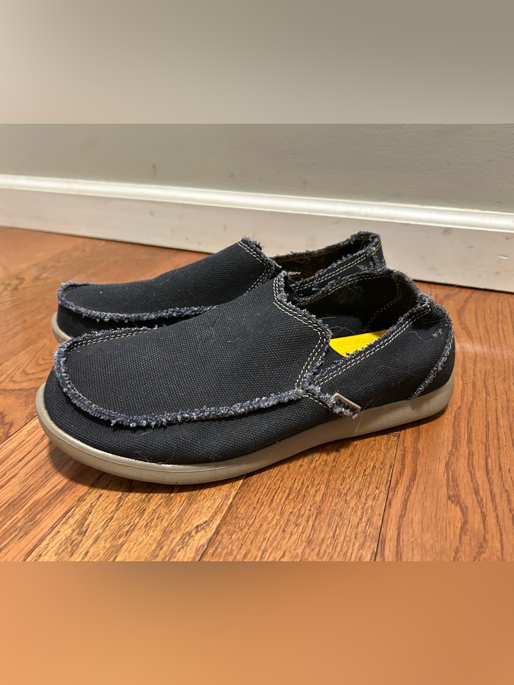 CROCS Men's Navy Blue Canvas Slip-On Loafers